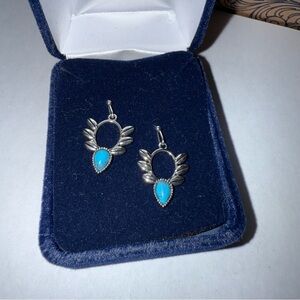 Montana Silversmiths Silver and Turquoise bead blossom Earrings New